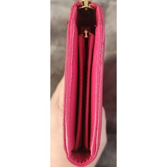 Salvatore Ferragamo Pink Saffiano Leather Vara Bow Zip Continental Wallet - Picture 8 of 11